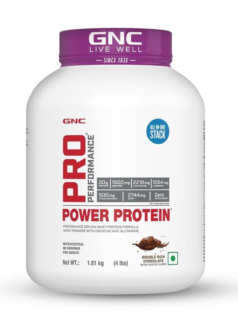 GNC PP Power Protein | 30g Protein | 1.5g Creatine Double Rich Chocolate Post-Workout Powder - 4 lbs