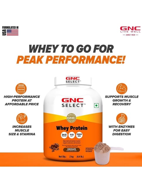 GNC Select Whey Protein Imported Chocolate Post-Workout Powder