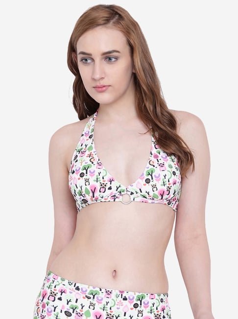 La Intimo Multi-Color Printed Punk Life Bikini Bra