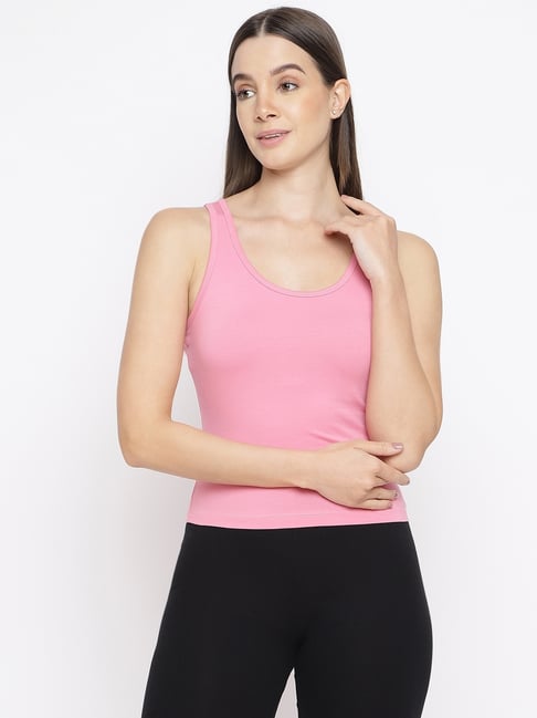 La Intimo Pink Solid Camisole