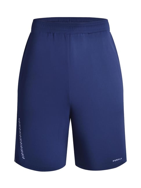 Perfly by Decathlon Navy Blue Slim Fit Sports Shorts