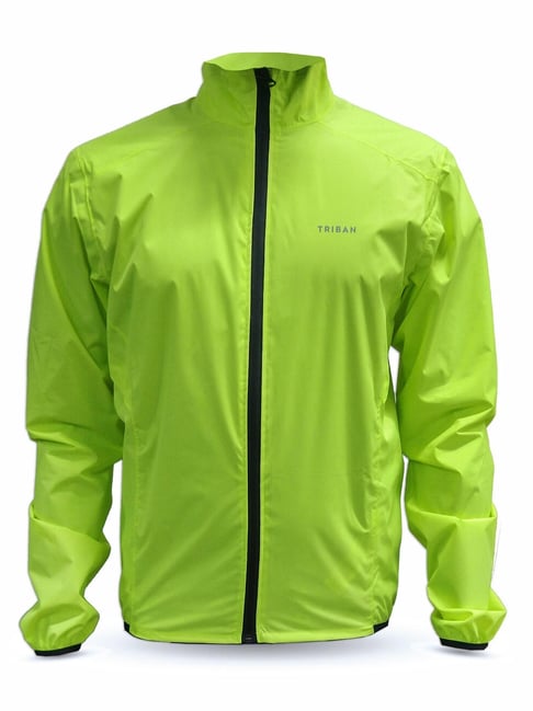 Triban by Decathlon Fluo Lime Yellow Slim Fit Sports Jackets