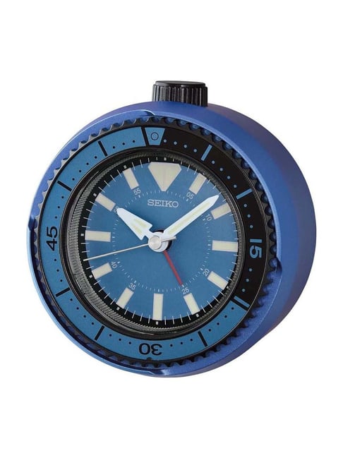 Seiko Blue Plastic Round Table Analog Clock With Sweep Movement