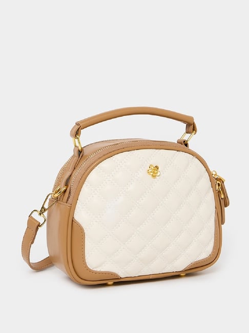 Styli Brown & White Textured Handbag-picture-19