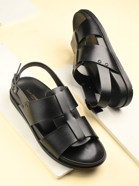 Buy San Frissco Men's Black Back Strap Sandals for Men at Best