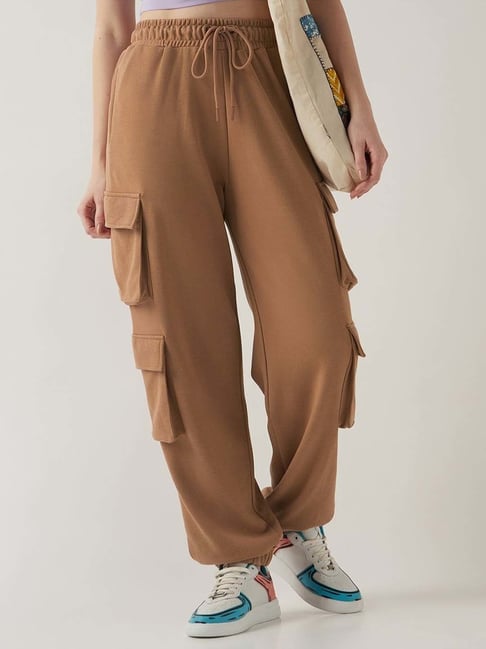 Bewakoof Women's Camel Brown Super Loose Fit Cargo Jogger-picture-27