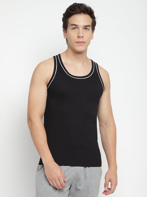 La Intimo Black Modish Gym Vest