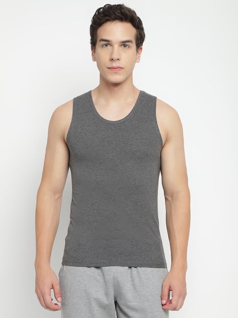 La Intimo Charcoal Melange Broad Support GymVest