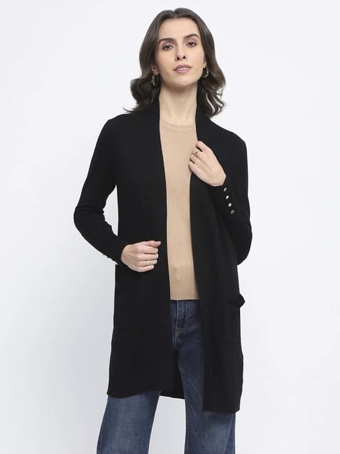 MADAME Black Solid Shrug