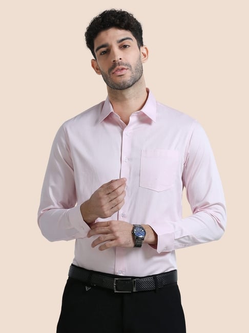 The Formal Club Powder Pink Comfort Fit Shirt-picture-12