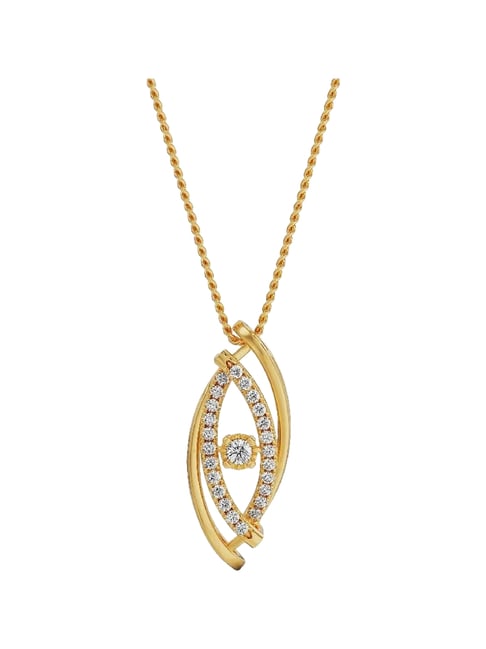 EMORI 18k (750) Yellow Gold Classic Evil Eye Diamond Pendant-picture-46