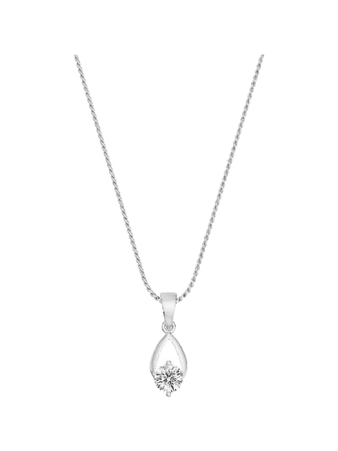 EMORI 18k (750) White Gold Shimmering Dainty Round Pendant-picture-38