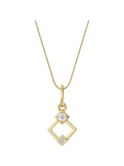 EMORI 14k (585) Yellow Gold Geometric Glistening Diamond Pendant