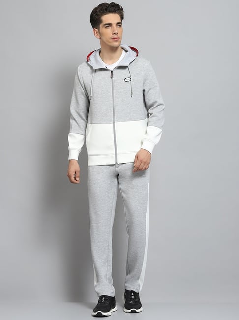 Monte Carlo Grey Regular Fit Colour Block Tracksuit