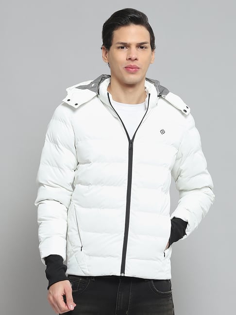 Cloak & Decker by Monte Carlo White Regular Fit Quilted Hooded Jacket-picture-16