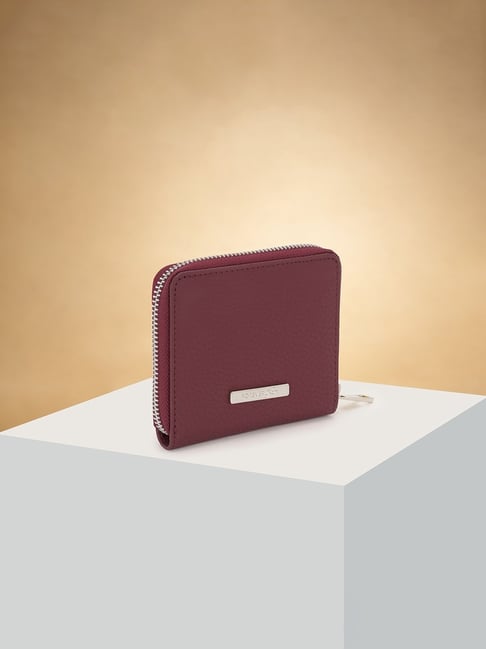 Forever Glam by Pantaloons Red Textured Zip Around Wallet for Women-picture-18