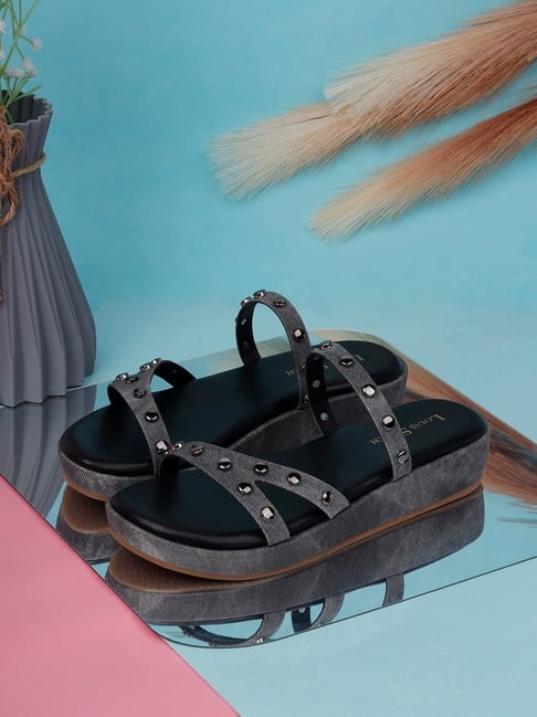 Louis Stitch Women's Jet Black Casual Sandals-picture-14