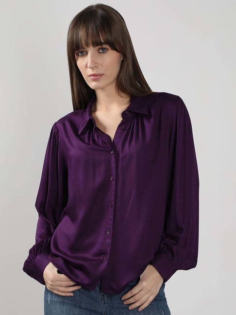 Vero Moda Purple Plain Shirt-picture-46