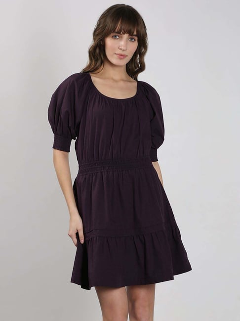 Vero Moda Purple Plain Dress-picture-42