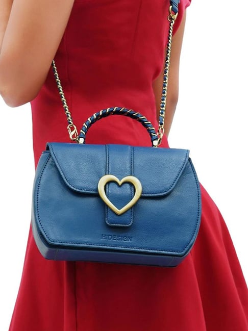 Hidesign Kawaii Sapphire Textured Medium Sling Handbag