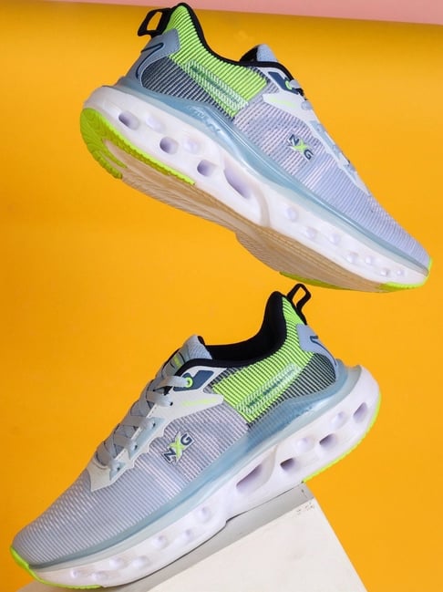 Columbus Men's Blue Fluorescent Green Running Shoes