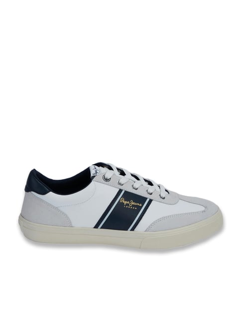 pepe jeans men's white casual sneakers
