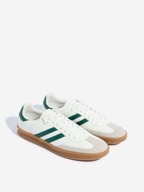 SOLEPLAY by Westside Green Striped Lace-Up Sneakers