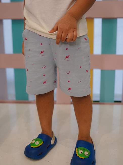 zach and kiki ZACH &KIKI Boys Grey Knit Printed Shorts-picture-30