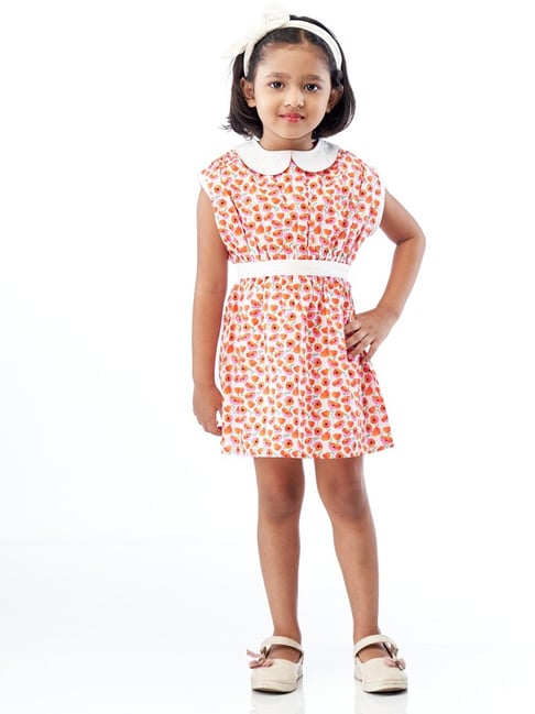 ZACH &KIKI Girls Multi-Color Cotton Printed Dress - Main Image