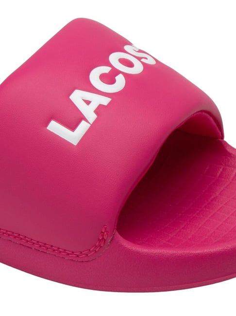 Lacoste Slides Womens Pink Buy Lacoste Logo Detail Open Toe Slides