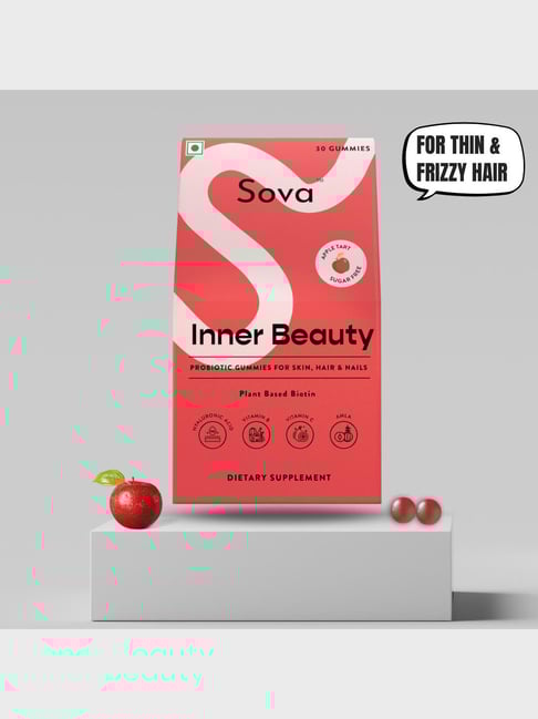 Sova Health Biotin for Hair Fall, Dry, Frizzy, Damaged Hair Biotin & Probiotics Gummies - 10000 mcg