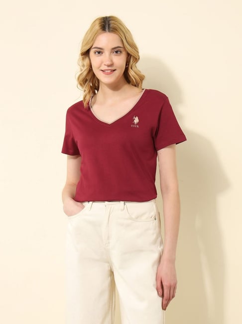 U.S. Polo Assn. Red Cotton Regular Fit T-Shirt-picture-44