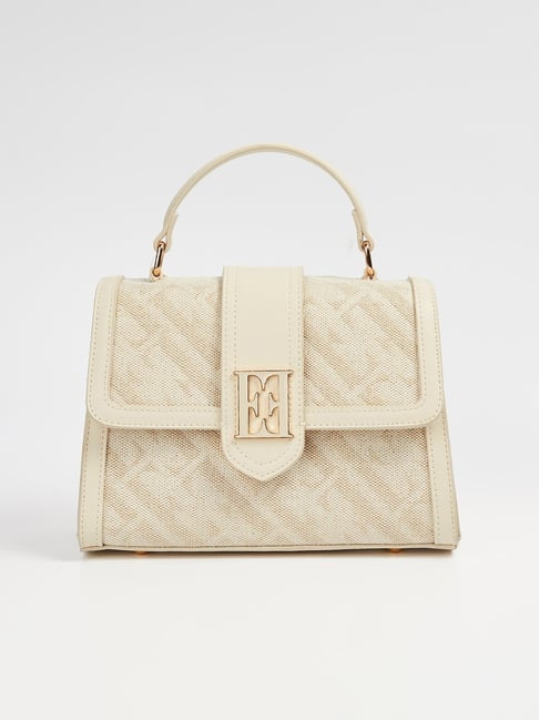Designer Handbags Elle Bag Original Elle Off White Textured Handbag