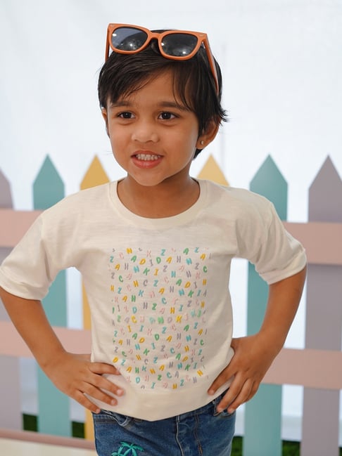 zach and kiki ZACH &KIKI Girls Off White Cotton Printed T- Shirt-picture-22