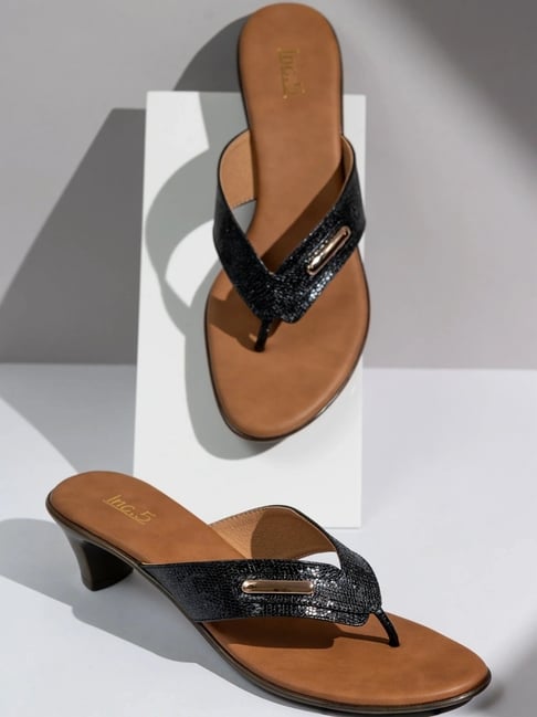 Women's Black Thong Sandals