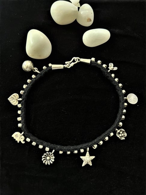 Arte Jewels 925 Sterling Silver Charms Thread Payal For Women-picture-38