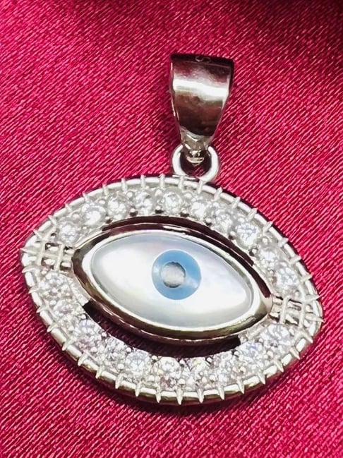 Arte Jewels 925 Sterling Silver Cz Stone With Evil Eye Pendant For Women-picture-26