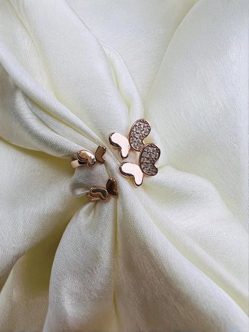 Arte Jewels 925 Silver Rose Gold Toe Rings For Women-picture-17