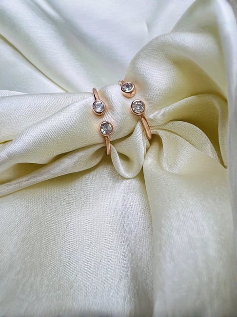 Arte Jewels 925 Silver Rose Gold Toe Rings For Women-picture-18