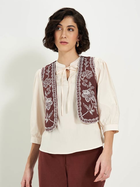 Honey by Pantaloons Henna Solid Waistcoat