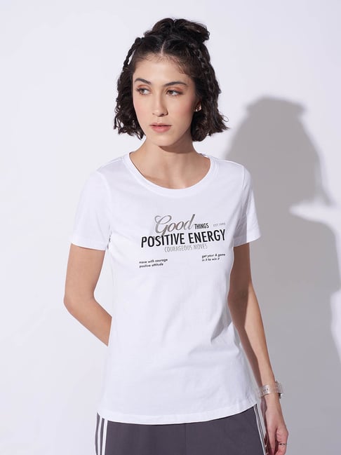 Ajile by Pantaloons Bright White Print T-Shirt-picture-38