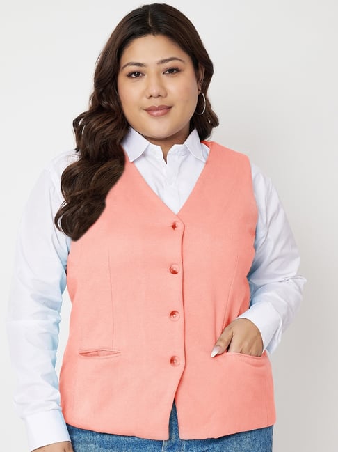 BRINNS Pink Solid Waistcoat-picture-13