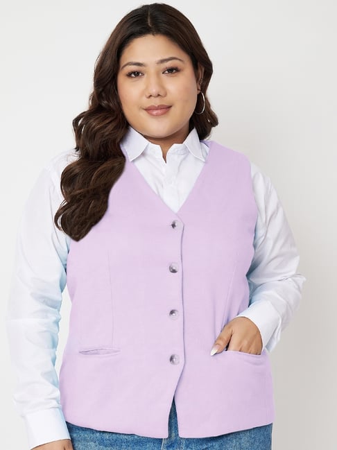 BRINNS Purple Solid Waistcoat-picture-12