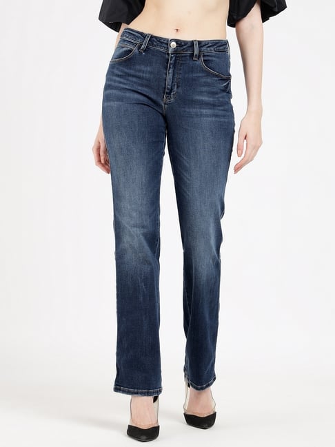 Guess Blue Cotton Solid Jeans-picture-43