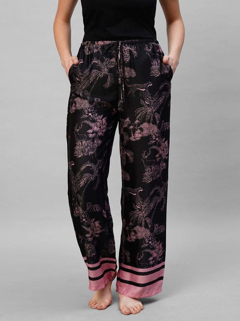 Drape in Vogue Black Print Pyjamas
