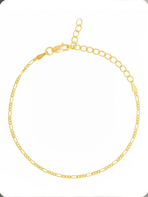 Zavya Minimalist Gold-Plated 925 Sterling Silver Women's Figaro Chain  Bracelet