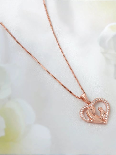Zavya Heart Rose Gold Plated 925 Sterling Silver Pendant