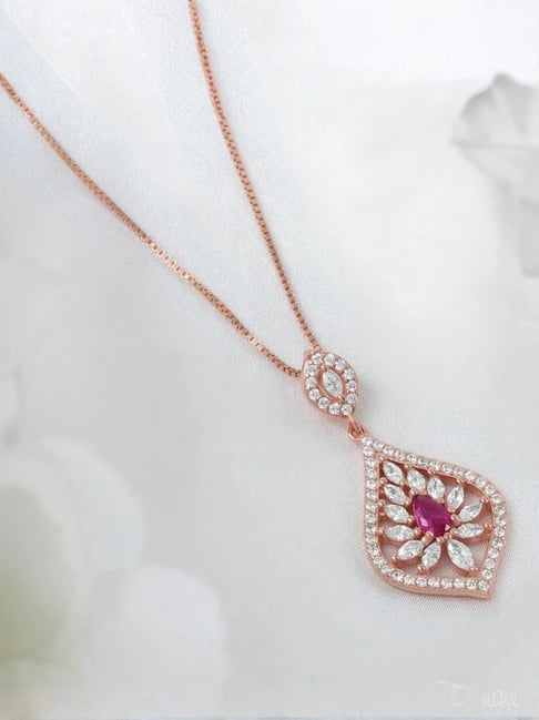 Zavya Dropling Rose Gold Plated 925 Sterling Silver Pendant