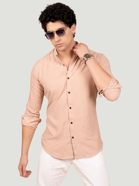 ALMATY Pink Slim Fit Solid Shirt-picture-29