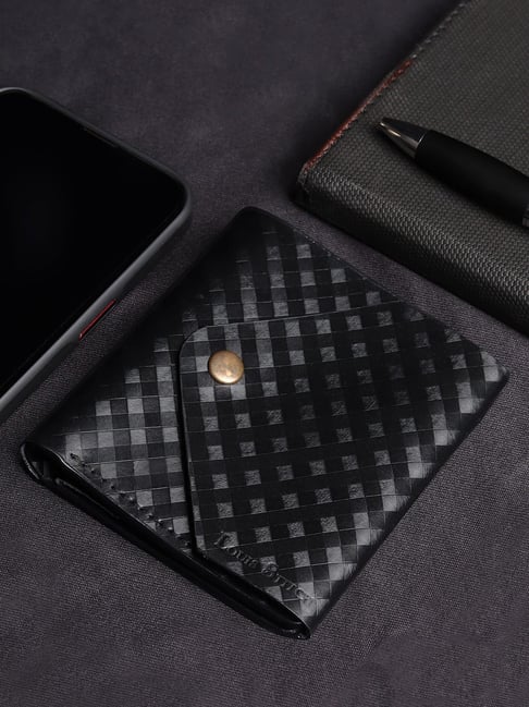 Louis Stitch Jet Black Textured Leather Medium Bi-Fold Wallet-picture-22